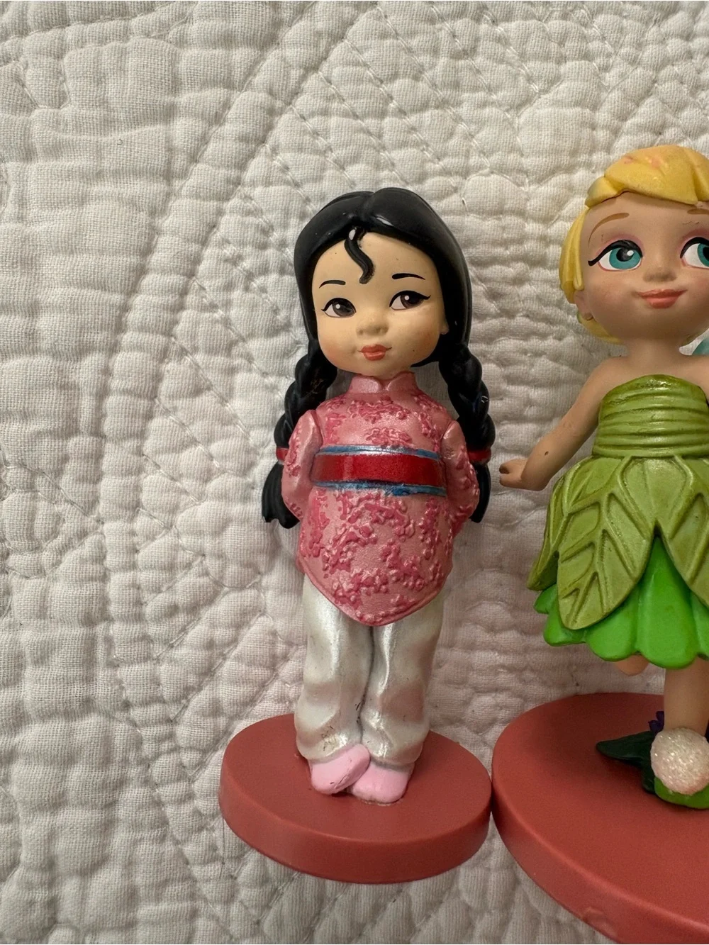 Disney Animators 4 Mini Princess Figures  Belle, Tinkerbell, Mulan, Rapunxel